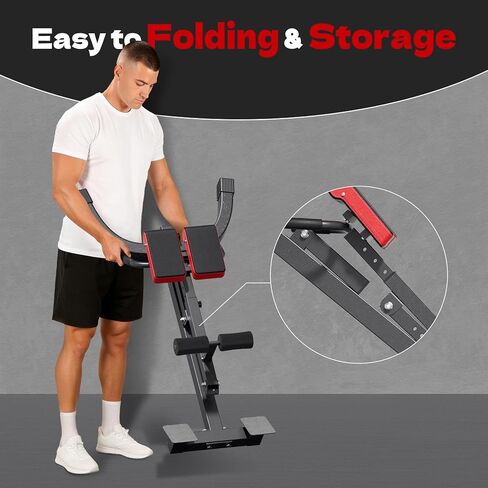 Roman Chair, Adjustable Hyper Back Extension Machine - 500LBS Multi-Function Back Extension Bench Machine for Glute, Hamstring and Lower Back Workout Equipment for Home Gym Fitness in Saudi Arabia