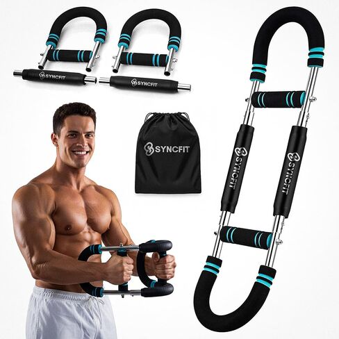 Twister Arm Trainer with Adjustable 5 Resistance Levels (40–120 lbs), 4 Springs, Anti-Slip Handles, Carry Bag - Chest Trainer Equipment for Men & Women, Home Gym Strength Trainer in Saudi Arabia