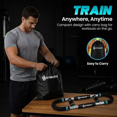 Twister Arm Trainer with Adjustable 5 Resistance Levels (40–120 lbs), 4 Springs, Anti-Slip Handles, Carry Bag - Chest Trainer Equipment for Men & Women, Home Gym Strength Trainer in Saudi Arabia