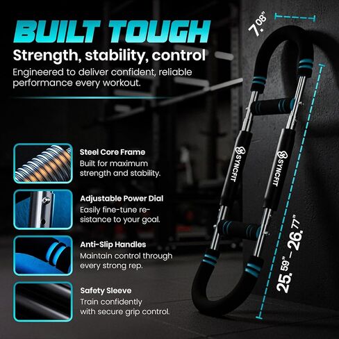 Twister Arm Trainer with Adjustable 5 Resistance Levels (40–120 lbs), 4 Springs, Anti-Slip Handles, Carry Bag - Chest Trainer Equipment for Men & Women, Home Gym Strength Trainer in Saudi Arabia