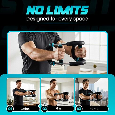 Twister Arm Trainer with Adjustable 5 Resistance Levels (40–120 lbs), 4 Springs, Anti-Slip Handles, Carry Bag - Chest Trainer Equipment for Men & Women, Home Gym Strength Trainer in Saudi Arabia