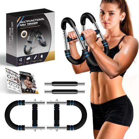 جهاز تدريب الذراع تويستر، معدات تمرين الصدر والذراع القابلة للتعديل للرجال والنساء، مدرب ذراع مريح قابل للفصل، مدرب القوة في صالة الألعاب الرياضية المنزلية مع مقابض مضادة للانزلاق وحقيبة حمل in Kuwait