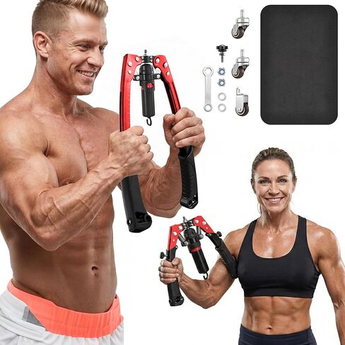 SAKER Twister Arm Trainer, Adjustable Hydraulic Home Gym Equipment for Strength Training, 22-440Lbs Chest Expander with Ab Roller Wheel, Workout Equipment for Men & Women, Arms Chest Core in Saudi Arabia