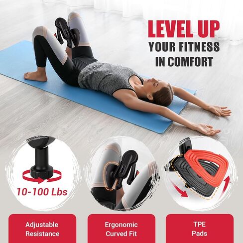 مدرب الفخذ للنساء، 10-100 رطل قابل للتعديل لتمرين الفخذ الداخلي مع شريط الساق وملصق لتمرين كيجل، مدرب أرضية الحوض لإعادة تأهيل ما بعد الولادة، صالة الألعاب الرياضية المنزلية in Kuwait