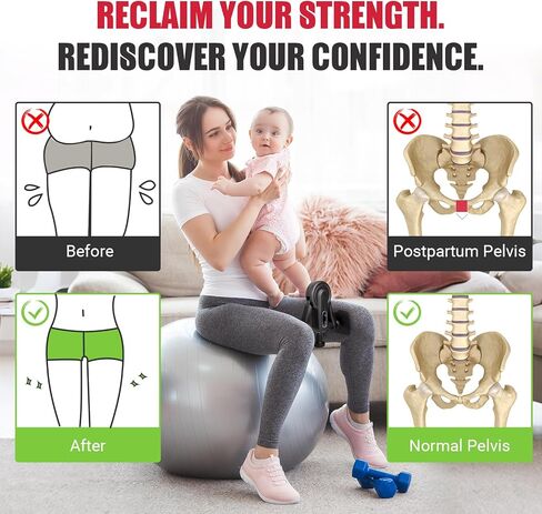 مدرب الفخذ للنساء، 10-100 رطل قابل للتعديل لتمرين الفخذ الداخلي مع شريط الساق وملصق لتمرين كيجل، مدرب أرضية الحوض لإعادة تأهيل ما بعد الولادة، صالة الألعاب الرياضية المنزلية in Kuwait