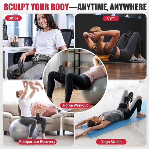 مدرب الفخذ للنساء، 10-100 رطل قابل للتعديل لتمرين الفخذ الداخلي مع شريط الساق وملصق لتمرين كيجل، مدرب أرضية الحوض لإعادة تأهيل ما بعد الولادة، صالة الألعاب الرياضية المنزلية in Kuwait