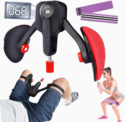 مدرب كيجل لتمرين الفخذين، مقاومة قابلة للتعديل 0-110 رطل، أجهزة تمرين قاع الحوض مع أشرطة للساق، تمرين الفخذ الداخلي للنساء والرجال in Kuwait