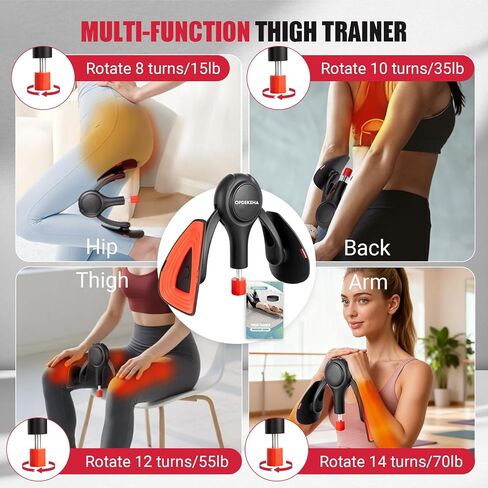 Thigh Trainer for Women, 15-70lb Adjustable Resistance Inner Thigh Exerciser with Resistance Band, Kegel Exercise Equipment for Pelvic Floor Muscle Repair, Yoga & Weight Loss at Home Gym in Kuwait
