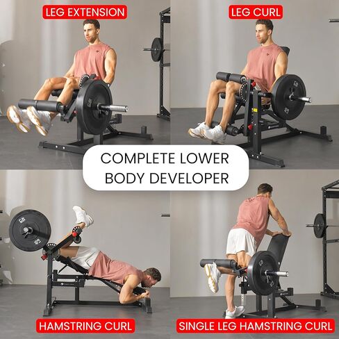 مقعد أثقال قابل للتعديل من طراز GLX مع جهاز تمديد وتجعيد الساق، مقعد كامل للجسم لصالة الألعاب الرياضية المنزلية، رائع لضغط مقاعد البدلاء، الجلوس، تجعيد الواعظ، دفعات الورك وغيرها من التمارين المحملة باللوحة in Kuwait