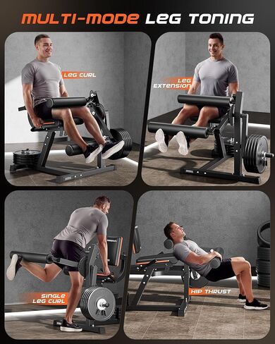 FEIERDUN 4-in-1 Adjustable Leg Extension Curl Machine - 700lbs Capacity Leg Extension Machine for Lower Body Workouts - Adjustable Leg Curl Machine, Home Gym Equipment in Saudi Arabia