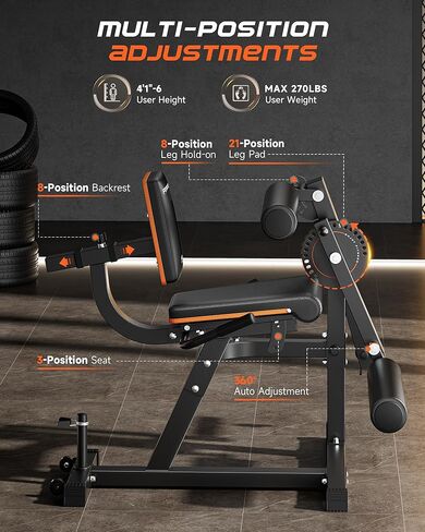 FEIERDUN 4-in-1 Adjustable Leg Extension Curl Machine - 700lbs Capacity Leg Extension Machine for Lower Body Workouts - Adjustable Leg Curl Machine, Home Gym Equipment in Saudi Arabia
