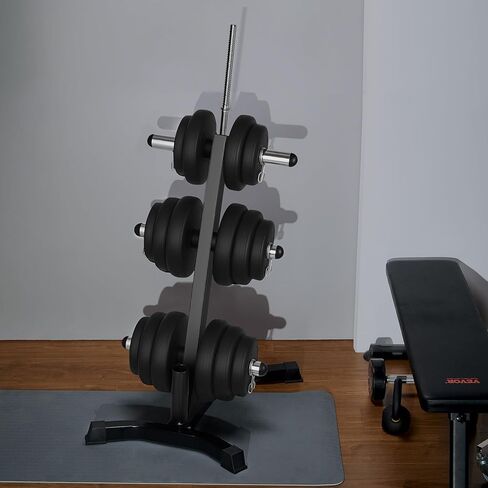 VEVOR Weight Plate Rack, L Frame Weight Plate Tree for 2-Inch Weight Plates, Standard Weight Plate Tree, 1000 lbs Load Capacity Weight Storage Holder, Home Gym Barbell Rack Storage Stand, Black in Saudi Arabia