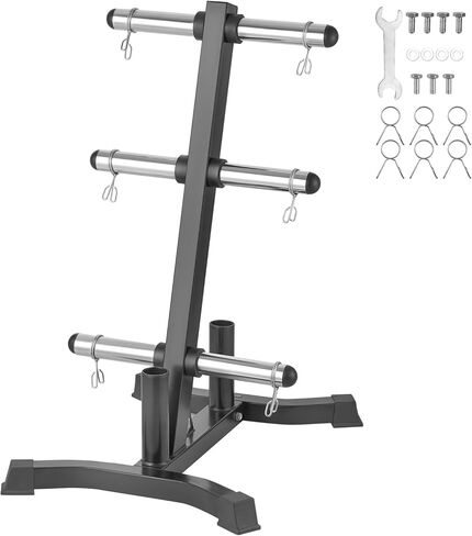 VEVOR Weight Plate Rack, L Frame Weight Plate Tree for 2-Inch Weight Plates, Standard Weight Plate Tree, 1000 lbs Load Capacity Weight Storage Holder, Home Gym Barbell Rack Storage Stand, Black in Saudi Arabia