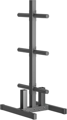 حامل لوحة الوزن الأولمبي، 6 أوتاد و2 من الأثقال لتخزين ألواح الصدمات، شجرة لوحة الوزن الأوليمبية - حامل ألواح ممتص للصدمات عالي التحمل يحمل 300 رطل in Kuwait