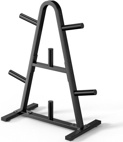 Olympic Weight Plate Rack 400LBs, Heavy Duty Weight Tree Rack for 2-Inch Plates, Barbell & Bumper Plate Storage, Free Weight Rack & Gym Plate Holder for Home Gym in Saudi Arabia