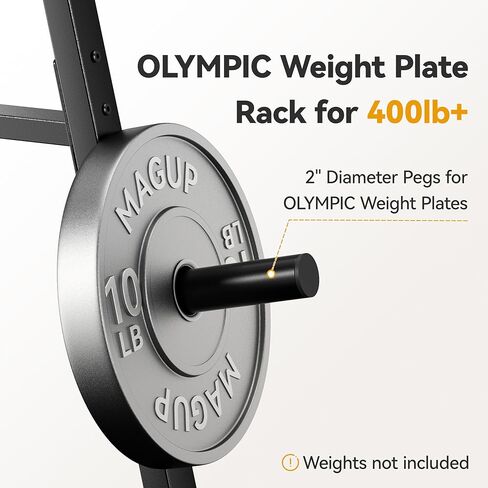 Olympic Weight Plate Rack 400LBs, Heavy Duty Weight Tree Rack for 2-Inch Plates, Barbell & Bumper Plate Storage, Free Weight Rack & Gym Plate Holder for Home Gym in Saudi Arabia