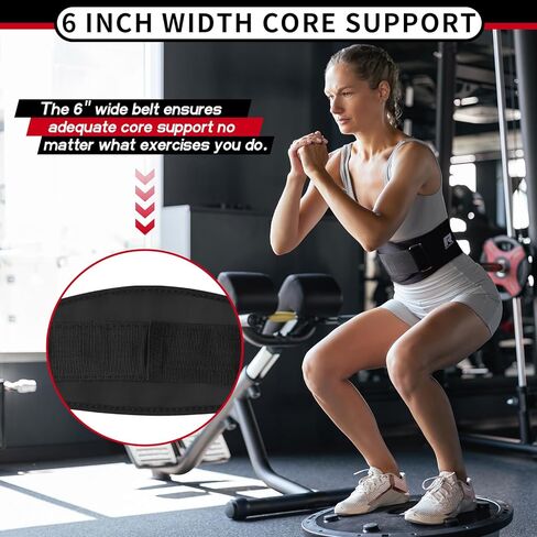 حزام رفع الأثقال من ريت فيت - رائع للقرفصاء والطعنات والرفعة الميتة والدفاعات - للرجال والنساء - 6 بوصة أسود/مموه in Kuwait