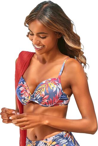 LASCANA Women's Floral Pattern Push Up Bikini Top in Kuwait