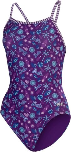 Dolfin Barbie™ Uglies Womens Print V Back One Piece Swimsuit in Saudi Arabia