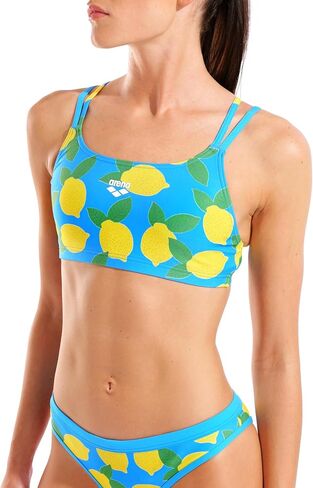 Arena Women's Performance Lemons Bikini Swimsuit Lace Plus Back Bandeau Sports Training Bathing Suit in Saudi Arabia