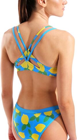 Arena Women's Performance Lemons Bikini Swimsuit Lace Plus Back Bandeau Sports Training Bathing Suit in Saudi Arabia