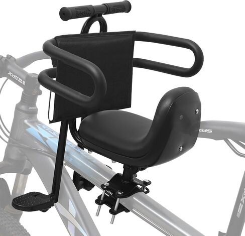 Kids Bike Seat with Guardrail Child Bike Seat Detachable Front Mounted Toddler Bicycle Seats Bicycle Seats with Foot Pedals for Children 1~4 Years Compatible with All Adult MTB in Kuwait