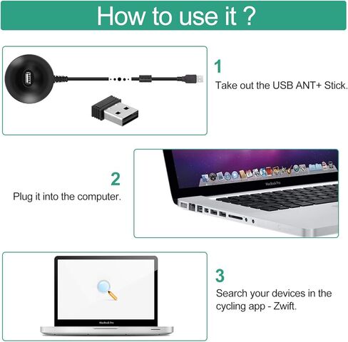 COOSPO USB ANT Stick,ANT+ Dongle for Indoor Cycling Training Data Transmission, Compatible with BKOOL Wahoo TacX Bike Trainer,Zwift TrainerRoad Garmin Connect Cycleops Trainer Rouvy TacX Vortex in Kuwait