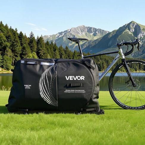 VEVOR Bike Travel Bag, Transport Universal Bicycle Storage Case Bag with TSA Lock, Support Plates, Protection and Fork Mount Stabilisation, Bicycle Case Max. Wheelbase 51 in for Airplane, Outdoor Use in Saudi Arabia
