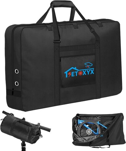 حقيبة سفر للدراجة، حقيبة حمل لتخزين دراجات النقل، دراجة جبلية شديدة التحمل 840D قابلة للطي مع 3 أبازيم ثابتة، مقاومة للماء للدراجات الجبلية 26-29 بوصة، 55 × 11 × 31 بوصة in Kuwait