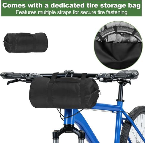 حقيبة سفر للدراجة، حقيبة حمل لتخزين دراجات النقل، دراجة جبلية شديدة التحمل 840D قابلة للطي مع 3 أبازيم ثابتة، مقاومة للماء للدراجات الجبلية 26-29 بوصة، 55 × 11 × 31 بوصة in Kuwait