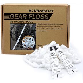 Gear Floss Microfiber Cleaning Rope plus lubricating cream,For cleaning hard-to-clean areas like bicycle transmission pulleys,3D printer lead screws,etc.(40 microfiber ropes,4 grams lubrication) in Kuwait