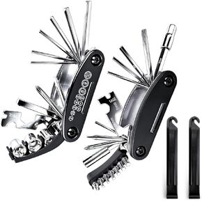 16-in-1 Bike Multi Tool Kit, Compact Portable Bicycle Repair Kit with Hex Keys, Screwdrivers, Socket Wrench & Tire Levers, for Emergency Fixes On The Go, MTB, Road Bike Maintenance in Kuwait