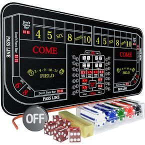 سجادة كرابس مقاس 70 بوصة × 35 بوصة مجموعة سطح طاولة كرابس سجادة طاولة كرابس سجادة سطح طاولة كرابس مع 5 كرابس كازينو كرابس تشغيل/إيقاف زر البوكر حقيبة تخزين تخطيط لعبة كرابس in Kuwait