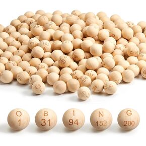 200 قطعة من كرات البنغو B-1 إلى O-200 مقاس 7/8 بوصة، كرات ألعاب البنغو البديلة الخشبية الصلبة للحفلات، وسحوبات الجوائز in Kuwait