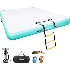 FBSPORT Inflatable Floating Dock, 10ft 8ft 6ft Inflatable Air Dock Platform for Lake Floating Island Raft with Non-Slip Surface, Inflatable Water Floating Dock Mat for Pool Beach Ocean in Kuwait