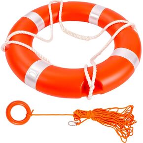 23"-28" Throwable Flotation Device, Coast Guard Style Life Preserver Ring Buoy with 98.4FT Floating Rope, Boat & Pool Safety Life Ring for Adults, Marine Lifesaving Equipment in Kuwait
