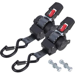 Ayaport Retractable Ratchet Straps 1 inch x 6ft, 2PK Bolt-on Tie Down Straps to Trailer - 1500lbs Break Strength, Transom Tie Downs for Cargo, Motorcycles, Jet Ski in Kuwait