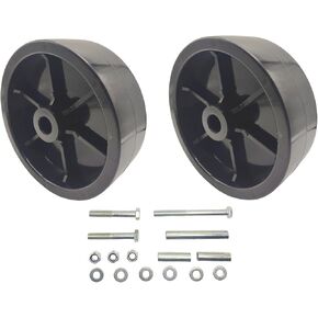 2 Pack 6 Inch Boat Trailer Jack Wheels, Universal Black Plastic Caster Wheels for Boat RV Trailers and Caravans, Heavy Duty Travel Freight Wheel Replacement, 2000Lbs Capacity, Include Hardware in Kuwait