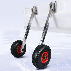 Boat Launching Wheels,Stainless Steel Adjustable Leg Length & Angle Transom Launching Wheels with Pneumatic Tire for Inflatable Boat, Aluminum Boat in Kuwait