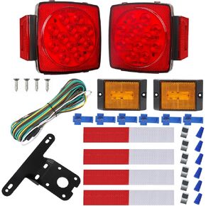 LED Trailer Light Kit, 12V Submersible Boat Trailer Tail Light and Wiring Kit, IP68 Waterproof for Under 80 Inch Boat utility Trailer Trucks Campers RVs Snowmobiles DOT Compliant in Kuwait