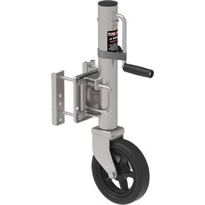 8" Spoke Wheel Trailer Jack, 10" Vertical Movement, 1500 lbs, for RV, Boat, Trailer and More, Silver in Kuwait