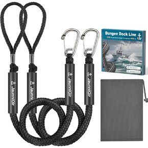 خطوط قفص الاتهام بنجي للقوارب 4.3 قدم، 2 حزمة خطوط قفص الاتهام مع 316 مقاطع غير القابل للصدأ ل PWC، جت سكي، قوارب الكاياك، المائية، عائم، امتصاص الصدمات التعادل قبالة داونز قارب رباط الحبال الملحقات in Kuwait