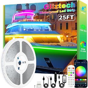 أضواء LED للقوارب بطول 50 قدمًا، أضواء LED عائمة بحرية مع تطبيق، شريط داخلي للقوارب مقاوم للماء 12 فولت RGB للعائم، RV، قوارب الكاياك، سطح السفينة in Kuwait