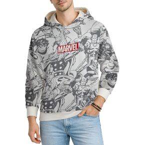 سويت شيرت بغطاء للرأس من الصوف للرجال من Marvel - Retro Iron Man، Hulk، Captain America، Thor، Spider-Man in Kuwait