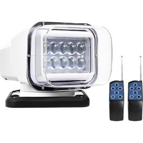 كشاف بحث LED للتحكم عن بعد لشاحنة القوارب البحرية، 12 فولت 24 فولت 8 بوصة كشاف صيد يدور 360 درجة، 50 وات 5000 لومن إضاءة LED مقاومة للماء للطرق الوعرة Jeep ATV UTV SUV 6 مغناطيسات قوية مدمجة in Kuwait