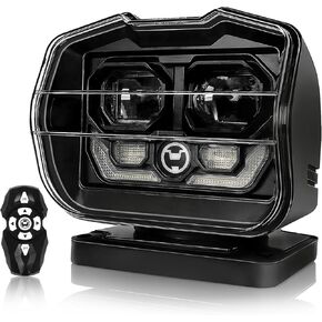 كشاف كشاف LED بجهاز تحكم عن بعد من KORKIE مع كشاف LED خارجي بقدرة 75 وات 6000 لومن، إعادة ضبط تلقائي بزاوية 360 درجة لشاحنة القوارب على الطرق الوعرة، ضوء كشاف مغناطيسي لاسلكي، مع 6 مغناطيسات قوية وبحث تلقائي in Kuwait