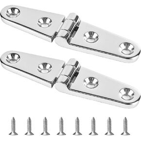 Heavy Duty Flat/Strap Hinge - Symmetrical Marine Grade 316 Stainless Steel for Boat Hatches, Toolbox, Doors & Gates (4x1 Inch-2 Pack) in Saudi Arabia