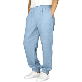 أطفال القطن الكتان السراويل الفتيان الصيف عارضة الشاش سحب على بانت مرونة الخصر رياضي الخروج صالة بنطلون 5-15 Y in Kuwait