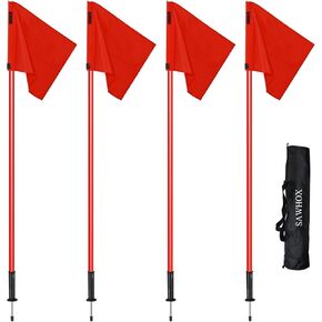 Soccer Corner Flags Set with Carry Bag, Red Corner Flags for Soccer Fields, 60" Reinforced ABS Poles for Match Training & Agility Drills (4 Pack) in Kuwait
