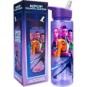 KPop Demon Hunters Officially Licensed Huntrix Water Bottle for Girls, 25oz Leak Proof with Straw Lid, Gifts for Girls in Saudi Arabia